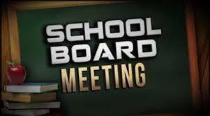 school board meeting sign
