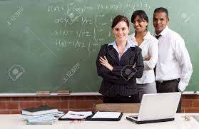 3 teachers at the blackboard