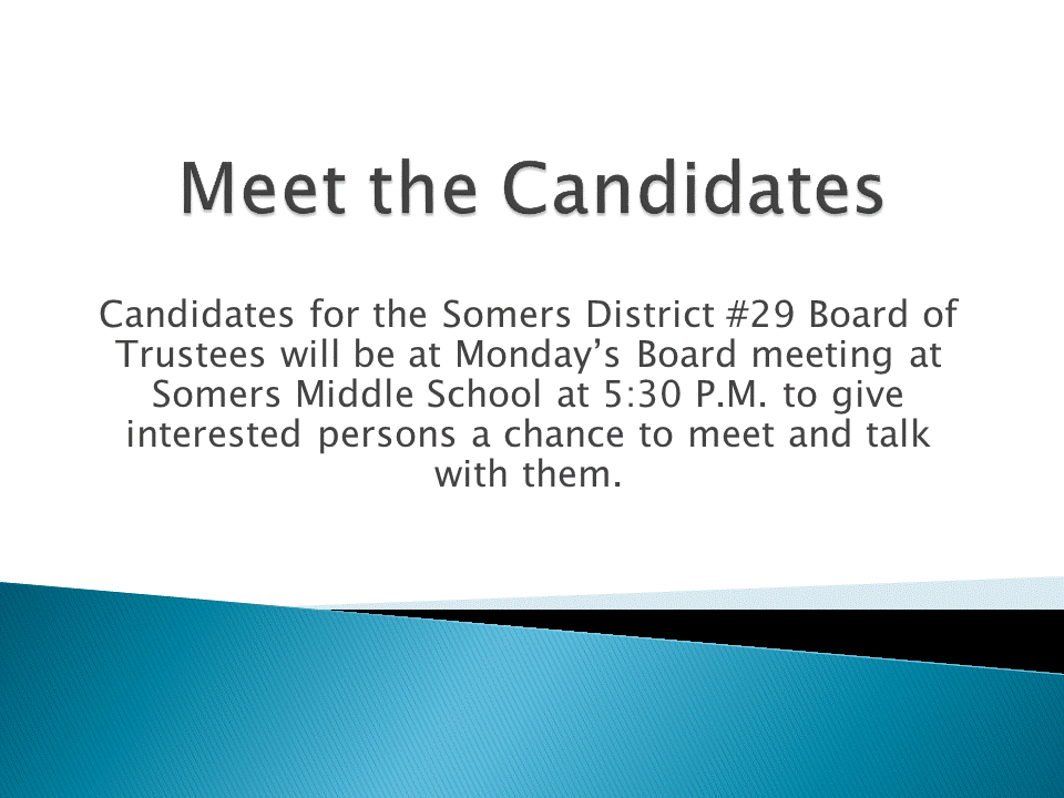 invitation to meet school board candidates