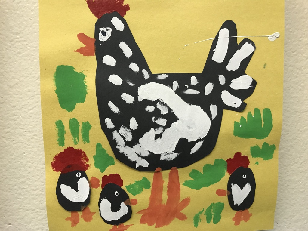 painting of chickens