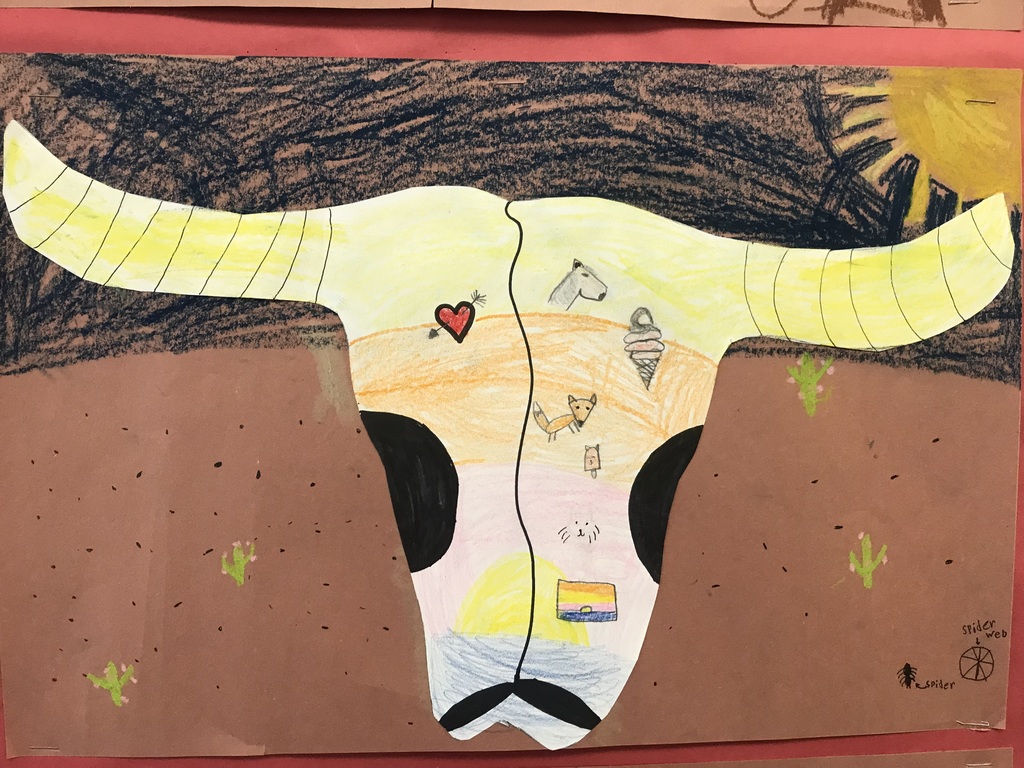 cattle skull painting