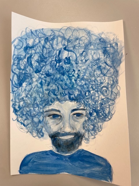 portrait of a blue man