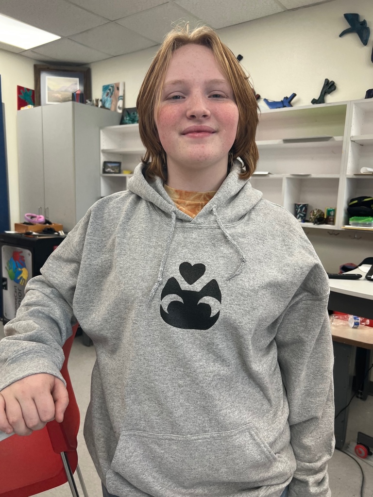 student with screen printed sweatshirt