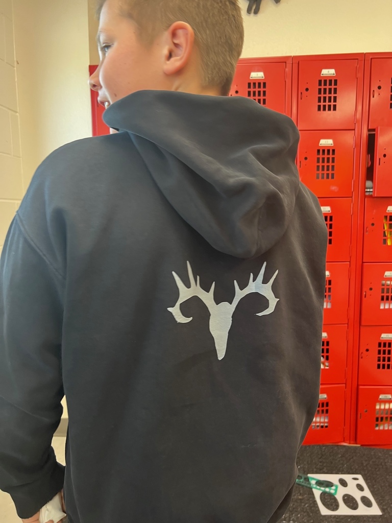 student with a screen printed sweatshirt